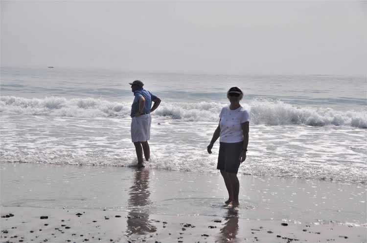 on the beach